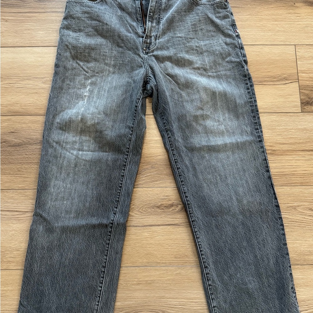 Vintage Y2K Ecko Unltd Jeans 36 X 30 Grey Baggy 5 Pocket Faded- Missing Button